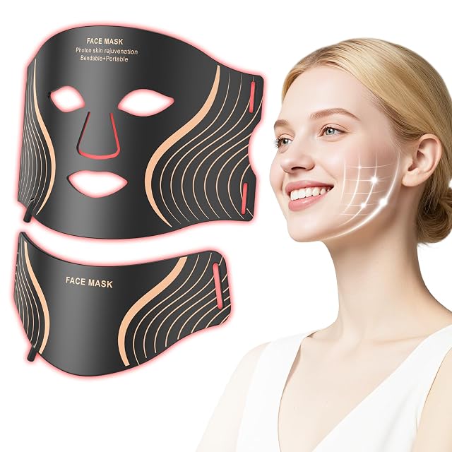 Red Light Therapy for Face Neck 7in1 LED Light Therapy Mask Rechargeable Red Light Therapy Mask 103 3-in-1