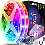 Keepsmile 100ft Led Strip Lights (2 Rolls of 50ft) Bluetooth App Control Led Lights Strip with Remote Music Sync Color Changing RGB Led Lights for Bedroom Room Home Christmas Decor (Lumiere Led 30M)