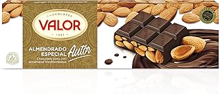 Valor - Chocolate Puro especial Autor con Almendras Enteras. Chocolate sin Gluten. Intenso Sabor y Cremosidad. Apto para C...