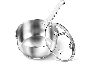 KOCH SYSTEME Small Sauce Pot: 1 Quart Stainless Steel Saucepan with Lid