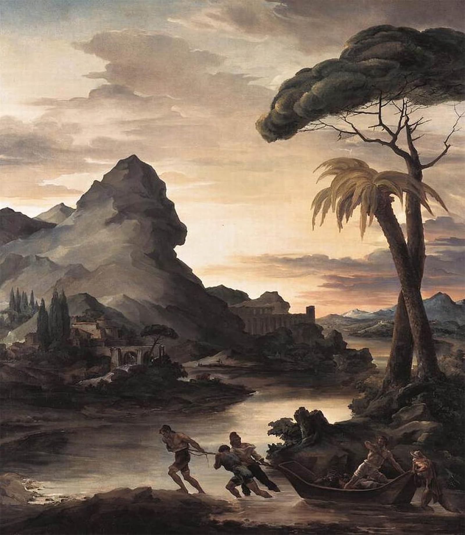 ARTXLXXBN Famous Prints Artwork Pictures Poster Painting Art Heroic Landscape with Fishermen by Theodore Gericault Artwork Landscape Pictures for Home Decor 60x90cm