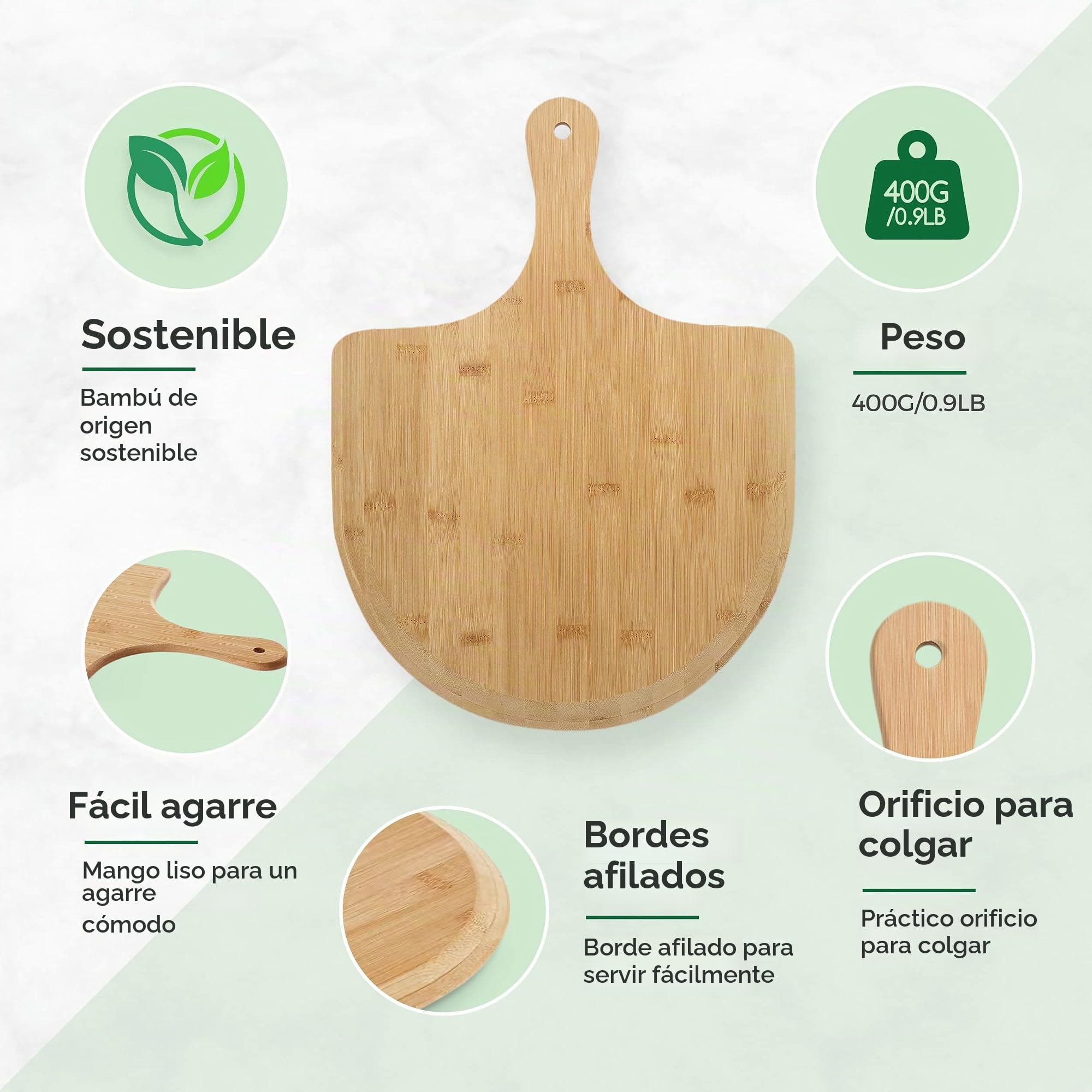 Silk Route Home - Juego de piedra y paleta para pizza – Piedra rectangular para pizza de cordierita grande resistente a la temperatura y antiadherente (38 x 30 cm) y paleta de bambú duradera de alta