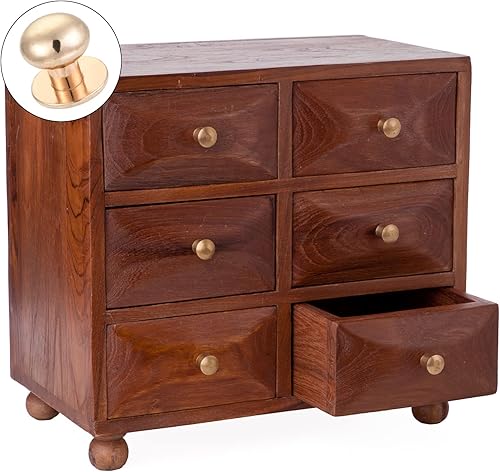 Miniatura 3 de METALLIXITY Mini tiradores de cajón (0.39 pulgadas), 10 unidades, aleación de zinc, mini pomos de cabeza redonda con tornillos, para manija de cajón