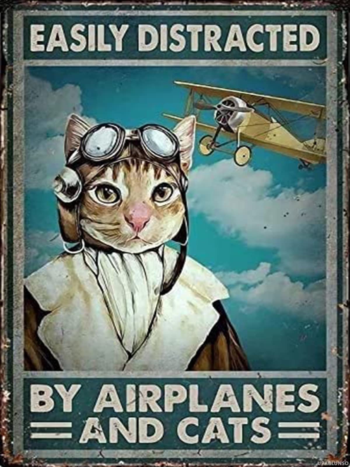 UPABLUNSO Diamond Painting Kits Airplane and Cat Picture 5D Diamond Art for Adults Kids Diamond Painting Kits Accessories Full Drill Kit Crystal Pictures Home Wall Decor Gifts 12x16 Inch