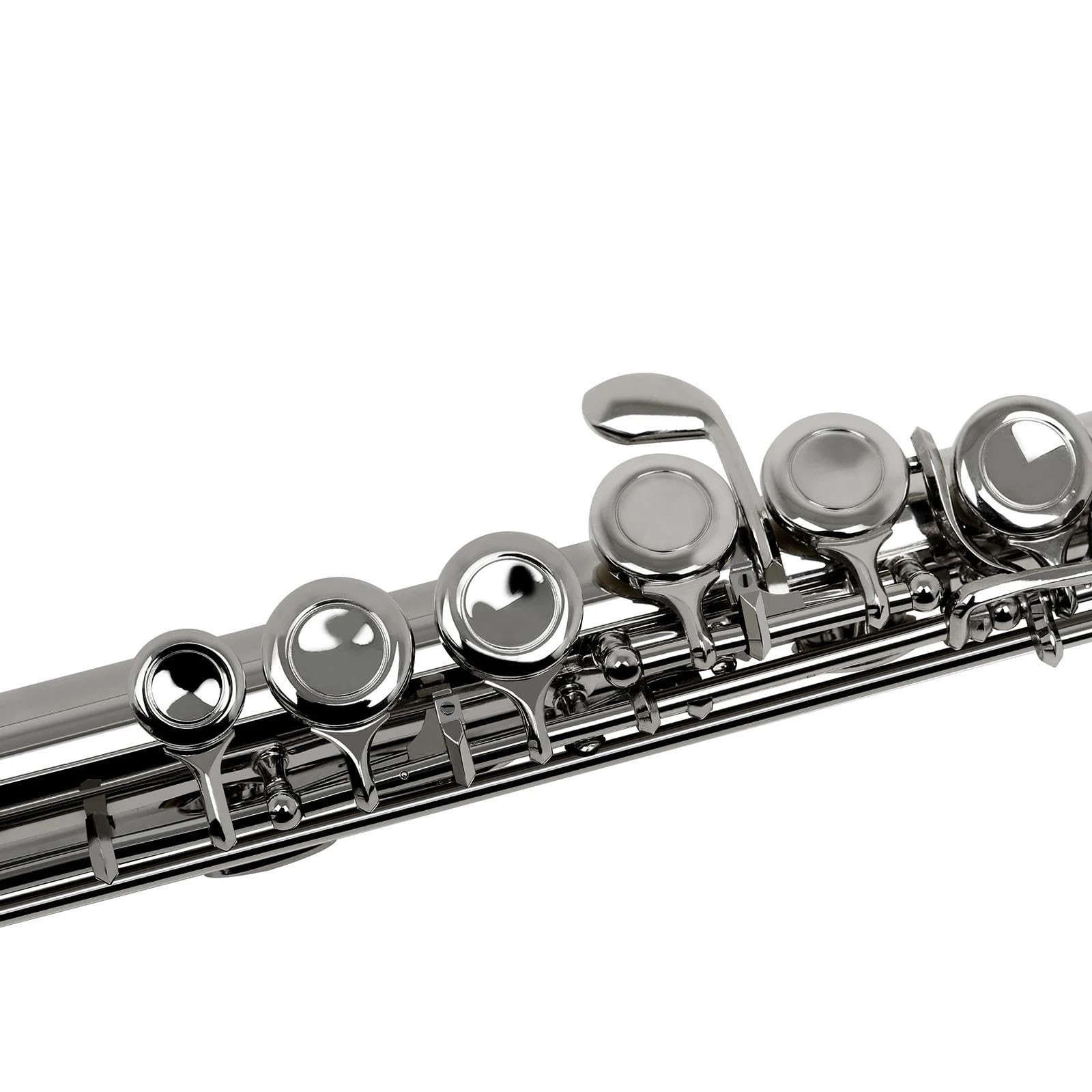 Querflöte Anfänger 16 Geschlossene Offene Löcher C-Taste Professionelles Querflöten-Konzertmusikinstrument Mit Box-Tuch-Stick-Handschuhen