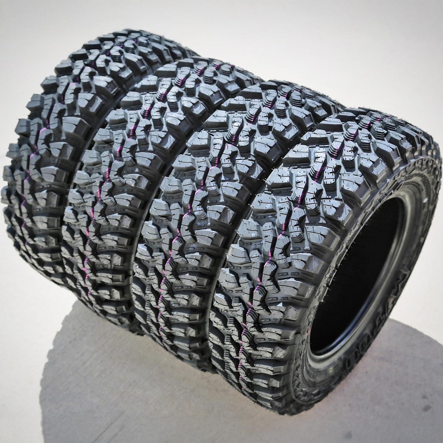 Set of 4 (FOUR) Forceum M/T 08 Plus Mud Off-Road Light Truck Radial Tires-165/80R13 165/80/13 165/80-13 94/93Q Load Range D LRD 8-Ply BSW Black Side Wall
