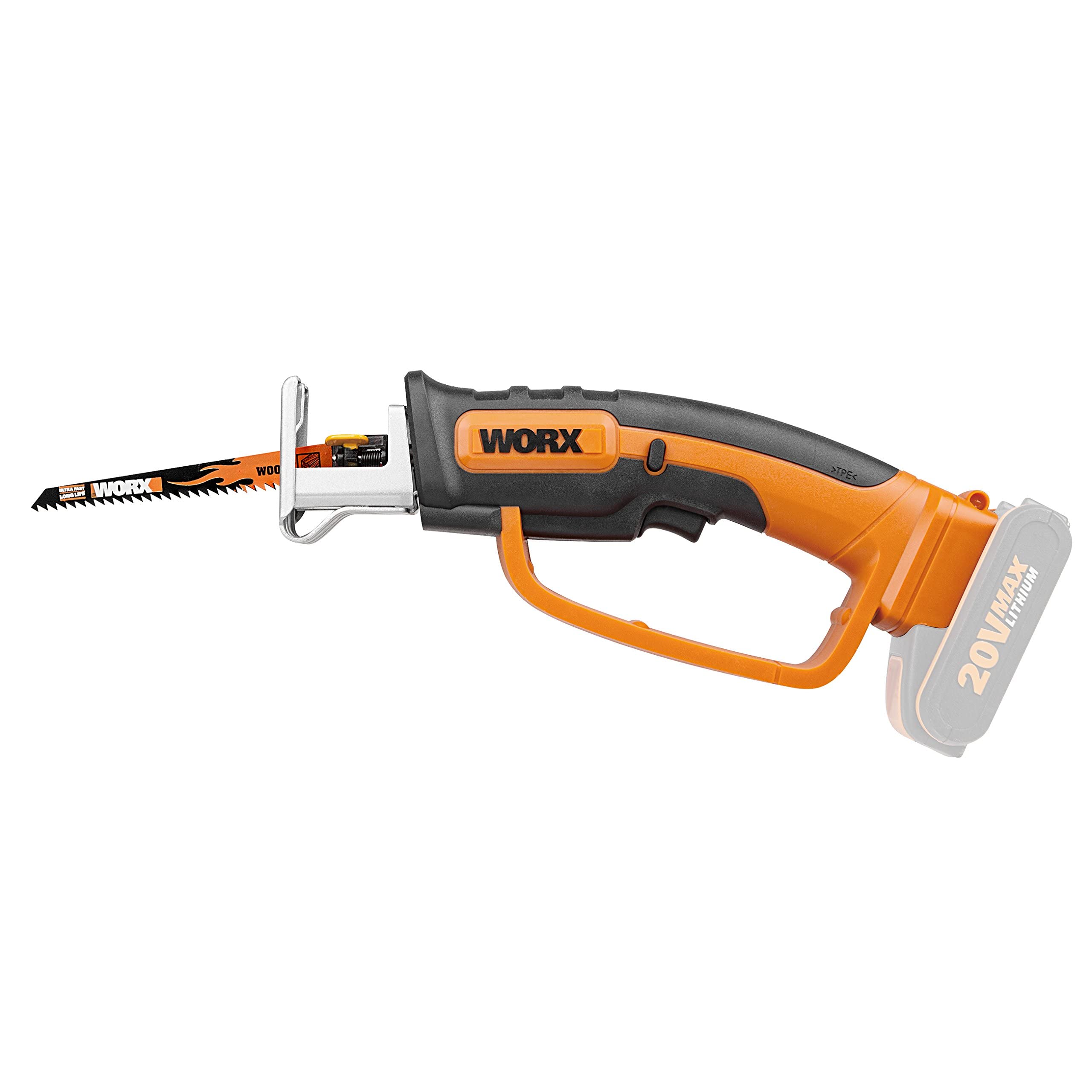WORX WG894E.9 Serrucho Multifunción 20V Sin Batería, Espada 16cm, Corte Madera y Acero, 2200rpm, Compatible Hojas Sierra de Calar, Compacto