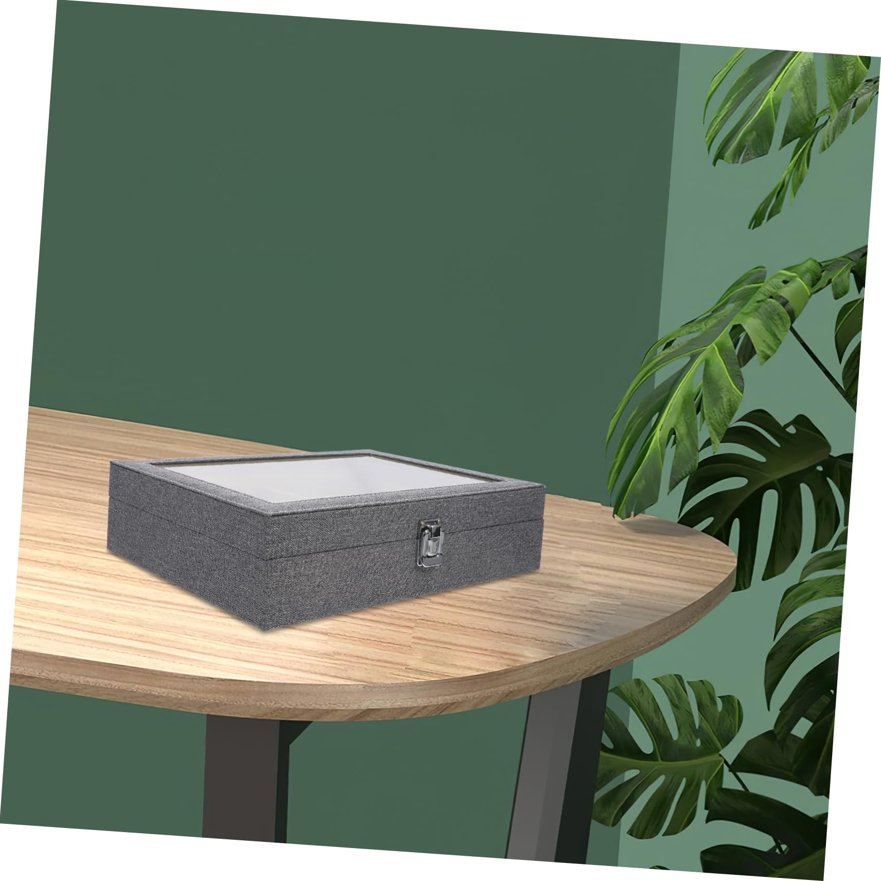 Organizador De Gafas Tapa Transparente Estuche para Múltiples De Gafas De Sol y Ópticas Compartimentos Diseño Elegante y Fácil De Limpiar