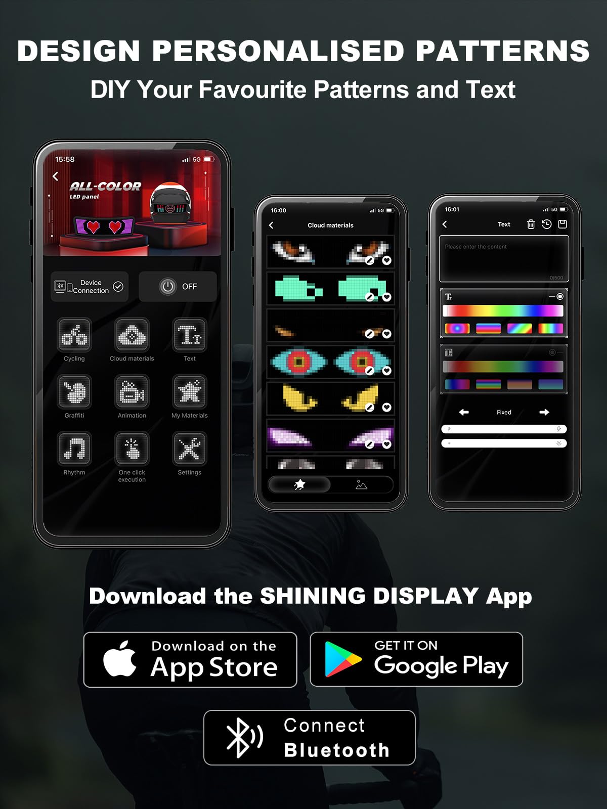 Casco da ciclismo con display a LED personalizzabile, casco da bici da strada e mountain bike con 8 prese d'aria e cinturino regolabile, fodera in EPS leggero, casco da bicicletta MTB