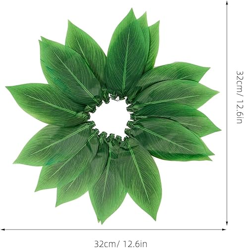 Miniatura 2 de LUOZZY Falda de hoja hawaiana Hula de hoja tropical, falda hula de hierba verde, falda de hula hawaiana disfraz hawaiano Halloween Luau suministros