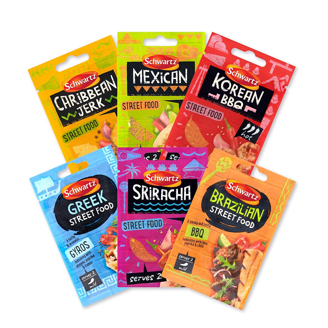 Buy Schwartz Street Food mixed Spices Seasoning Sachets, 6 x 15g Online