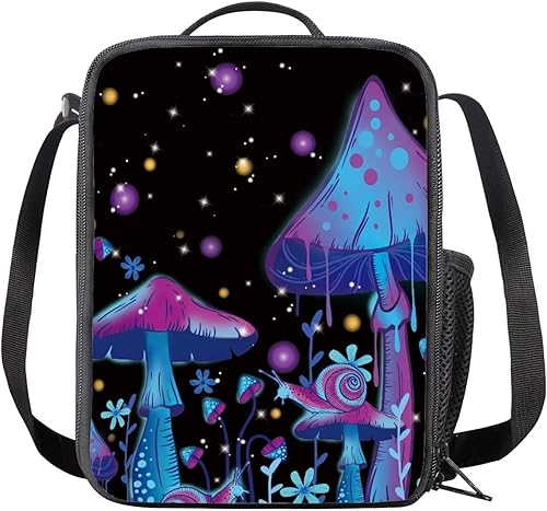INSTANTARTS Bolsas de almuerzo de caracoles morados para niños y niñas, con aislamiento, hielera térmica, bolsa de almuerzo para regreso a la