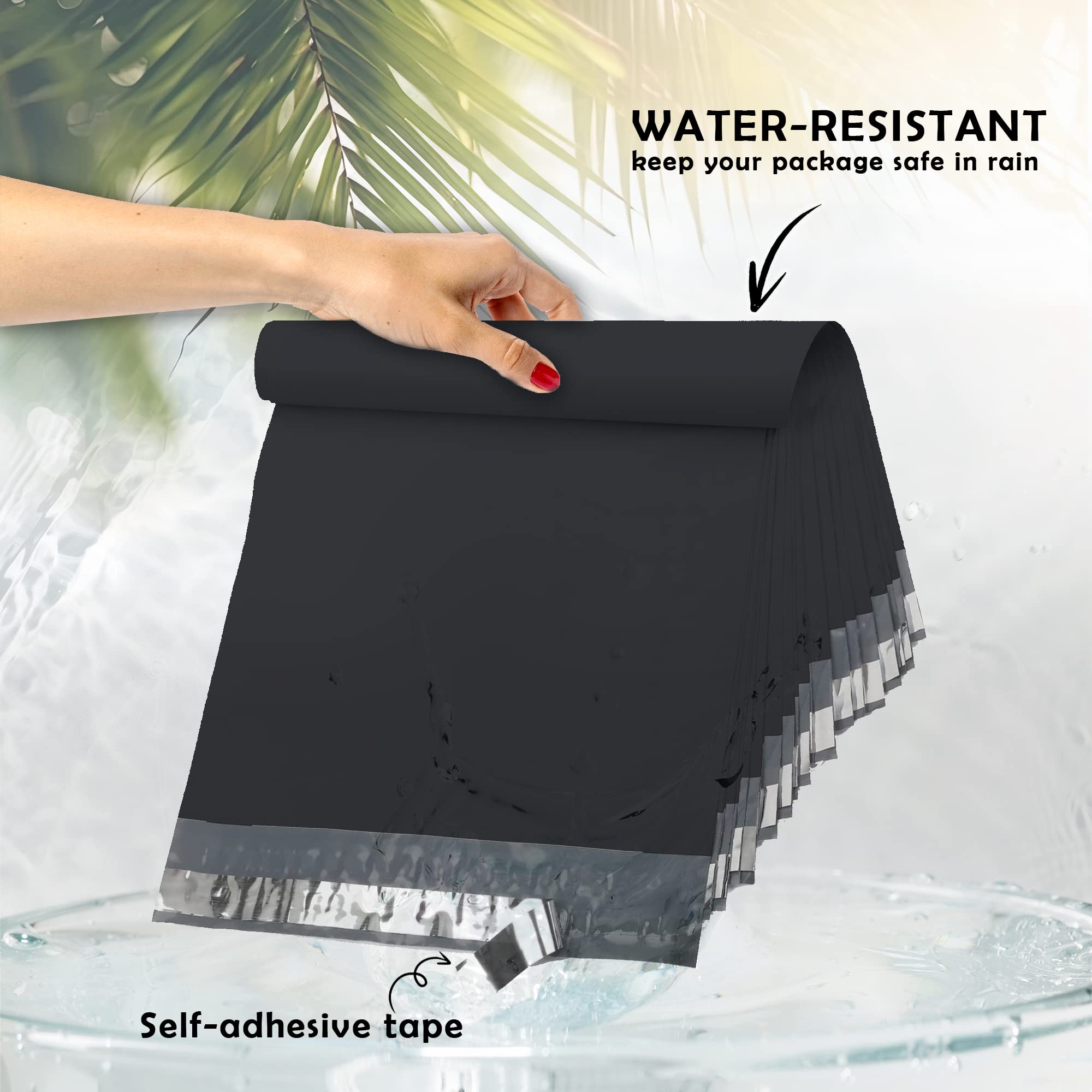 Yens Poly Mailers 10 x 13, 100 sztuk, czarne, mocne, samoprzylepne koperty wysyłkowe, wodoodporne, do wysyłki, wysyłki, pakowania M4