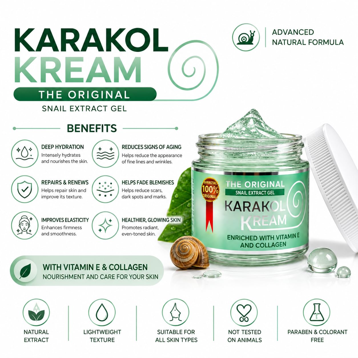 Amazon.com: Karakol Kream Baba De Caracol Cream Celltone Manchas