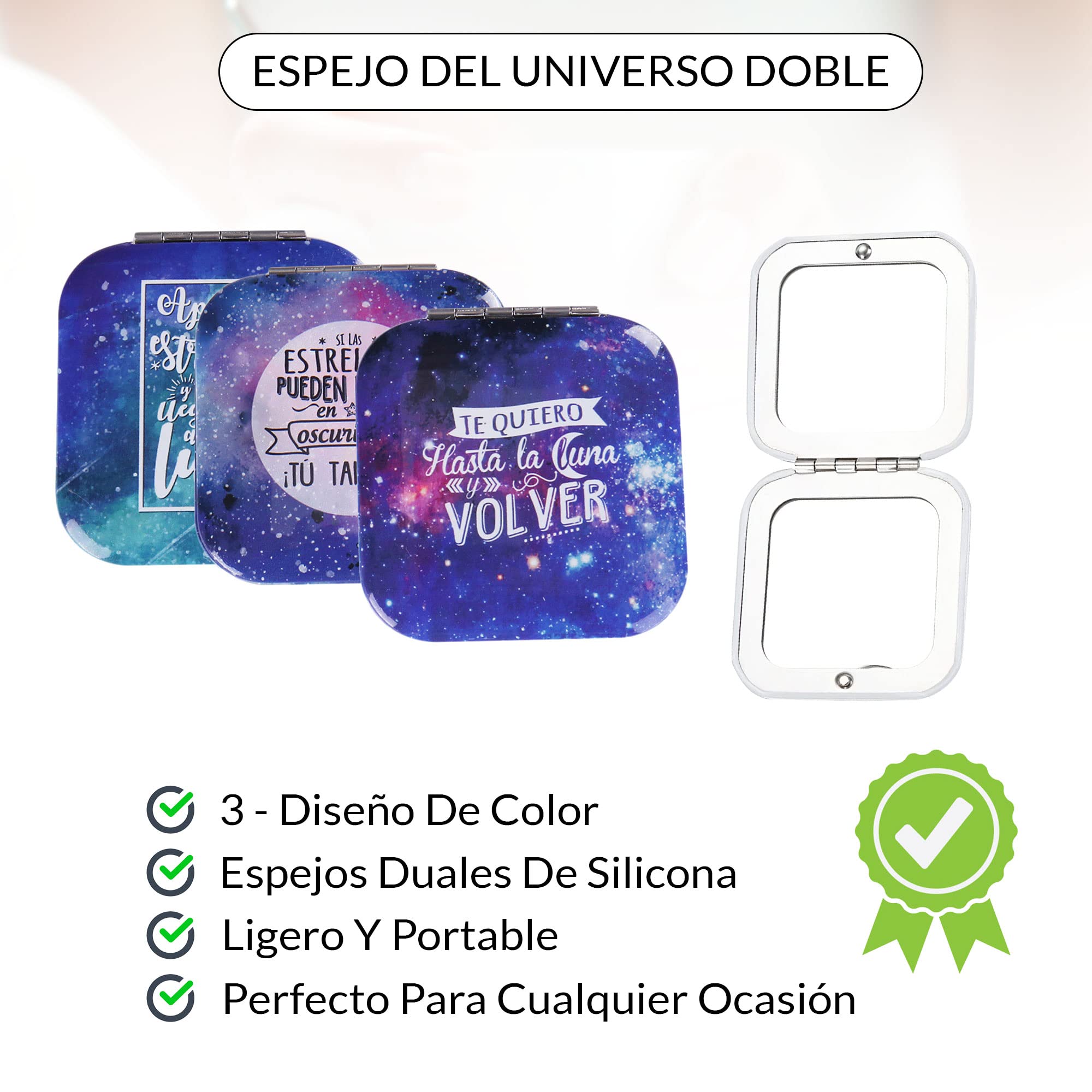 Vasara Lote de 24 Espejos Doble Universo - Detalles para Bodas, Bautizos, Comuniones y Cumpleaños Originales Baratos