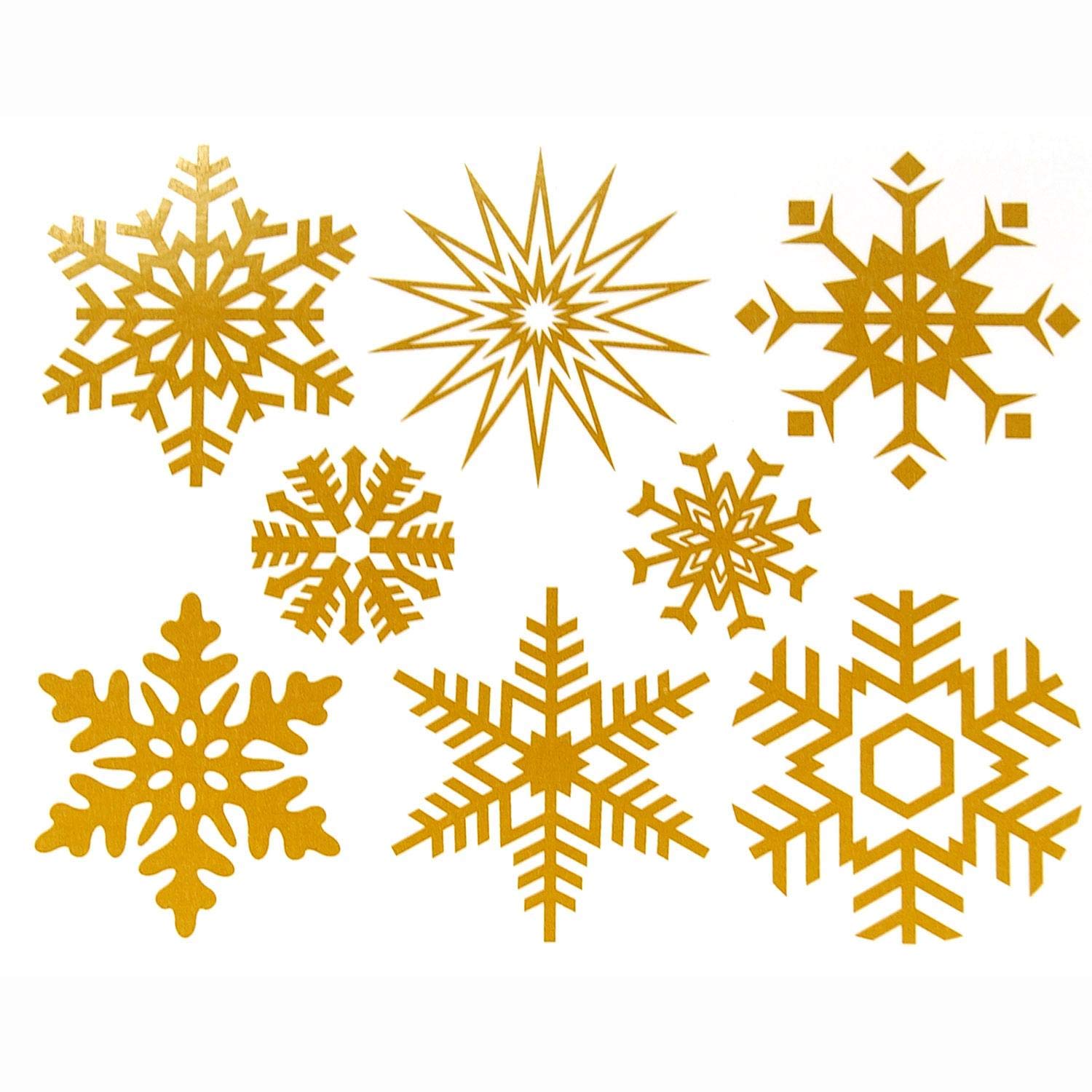 Large Gold Snowflake Decals