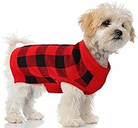 Vista 15 de PUMYPOREITY Suéter Clásico a Cuadros para Perro con Agujero para Correa, Tejido de Punto Cálido y Elástico para Perros Pequeños y Medianos, Suéter