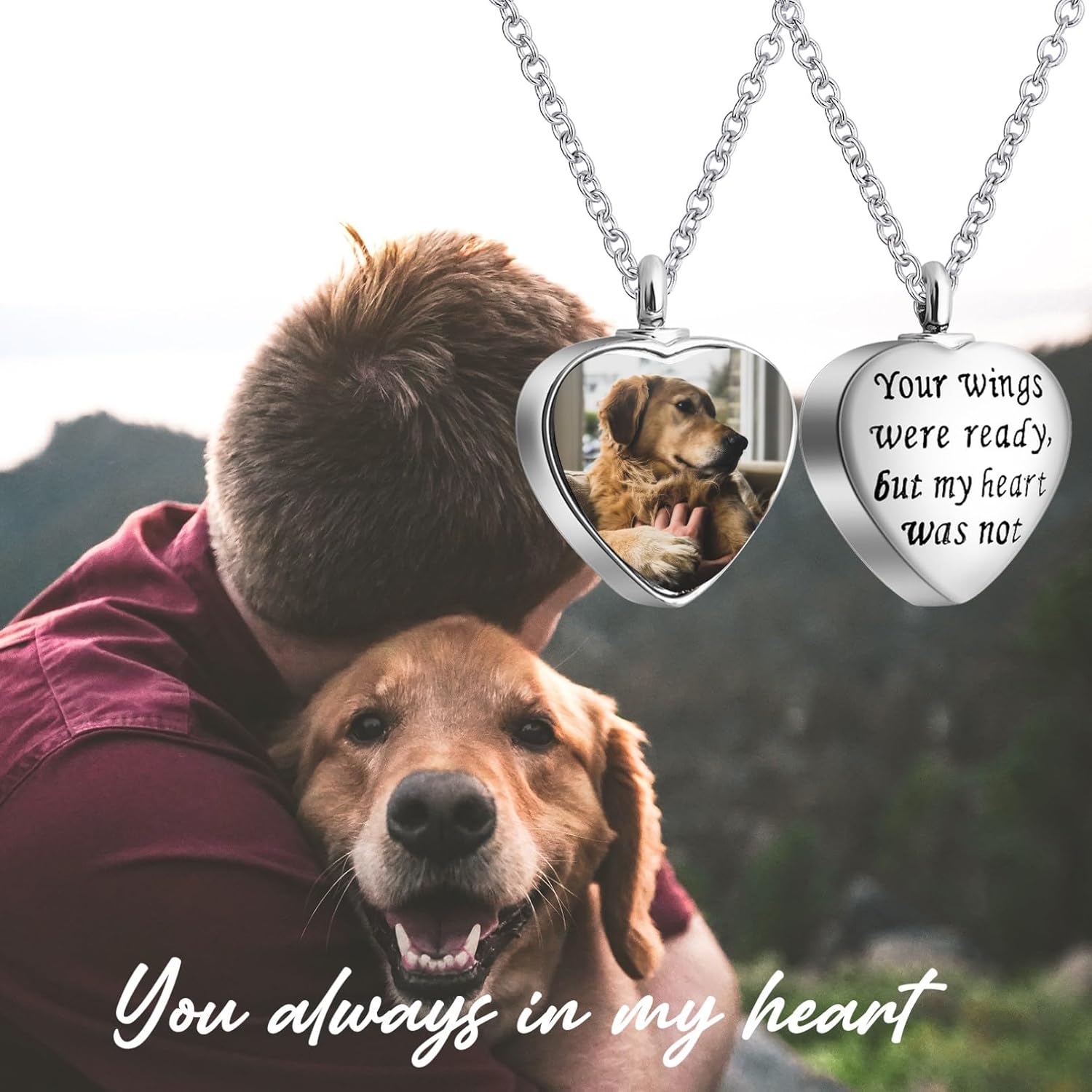 Custom Pet Ashes Necklace Personalized Memorial Urn Necklace for Ashes, Custom Cat Dog Ash Holder with Photo & Name, Silver Keepsake Jewelry Gift for Pet Loss - Image 5