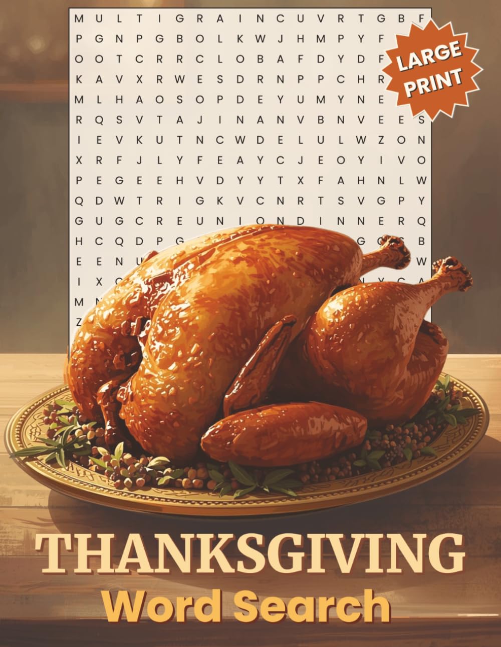 Thanksgiving Word Search Puzzle Book – Large Print: Cozy Fall Puzzles for Adults with 50 Word Searches, Bonus Word Scrambles & Mazes | Relaxing Autumn ... Book (Large Print Word Search Collection)