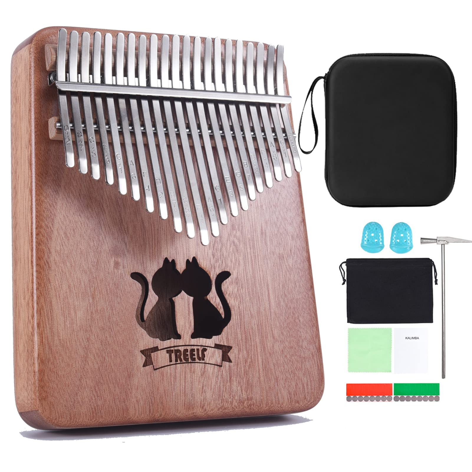 Kalimba, pianoforte con 21 tasti, mbira, pianoforte da pollice, per bambini e adulti, per principianti, color legno
