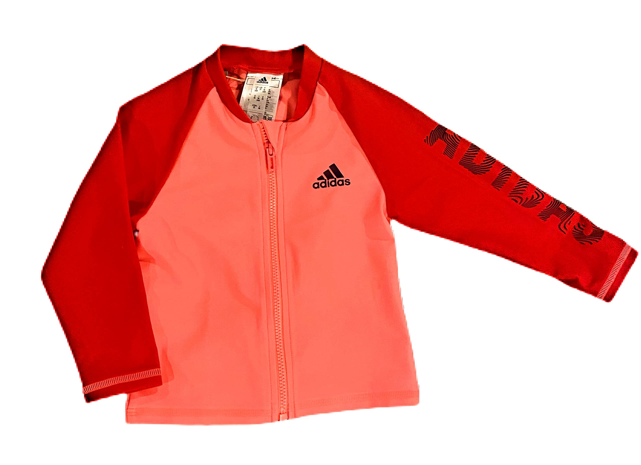 adidas Kids' Long Sleeves Rashguard, Acid Red/Vivid Red, Medium