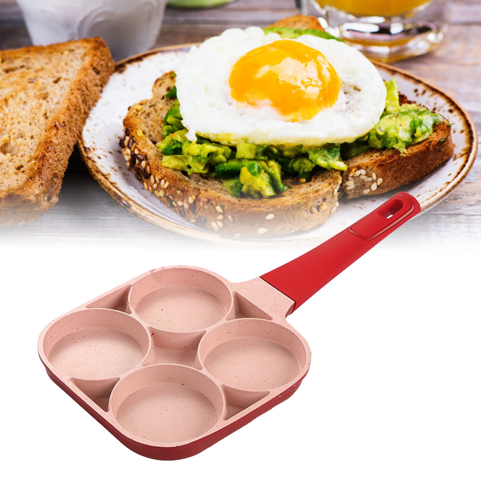 Poêle à Omelette à 4 Trous En Forme De Cœur, Anti-adhésive