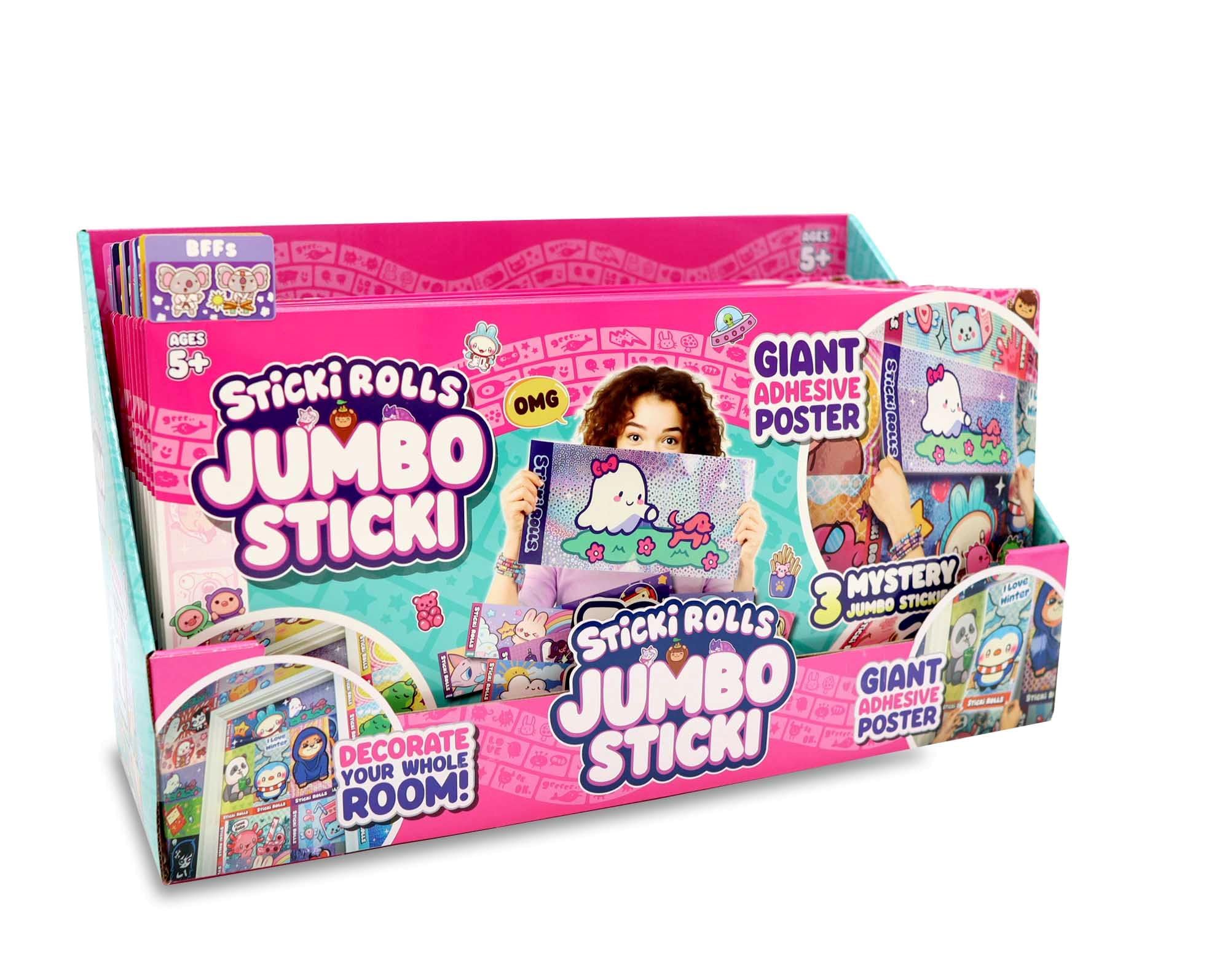 Sticki Rolls Jumbo Stickies, Giant Re-Stickable Foil Stickers, Unique Kawaii Designs, Collectible Wall Décor for Kids Ages 5+ - Image 3