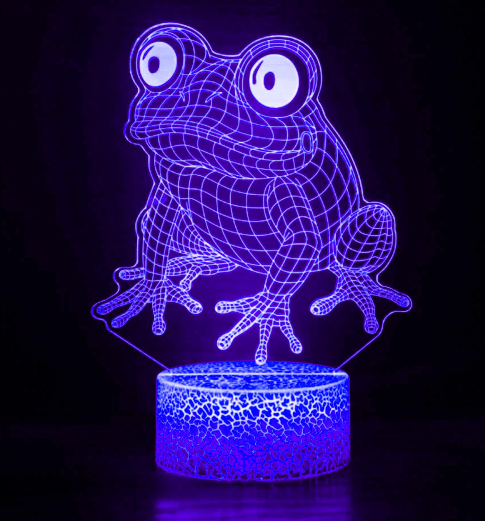 Nastrojowe światło 3D, żaba, 7 kolorów, przełącznik dotykowy, USB, lampa stołowa, LED, pomysł na prezent do domu, na imprezę lub urodziny