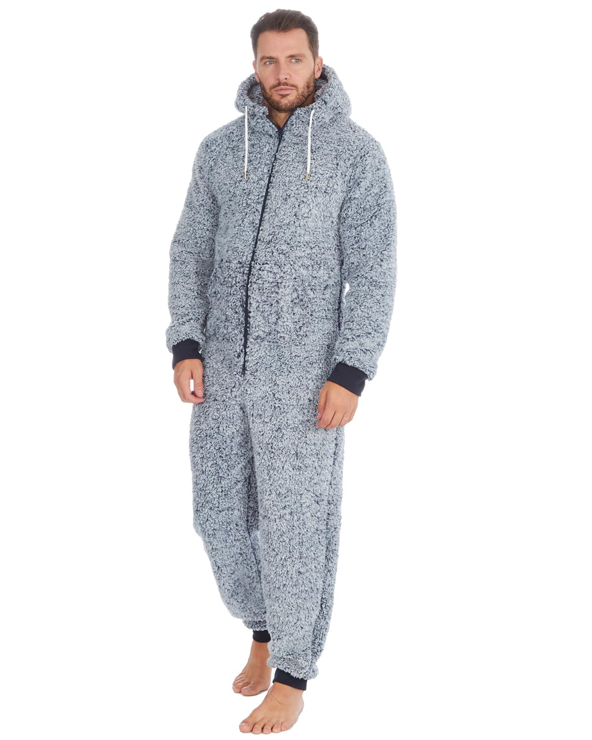 Slumber Hut Mens Sherpa Onesie 31B1492 Navy L-XL