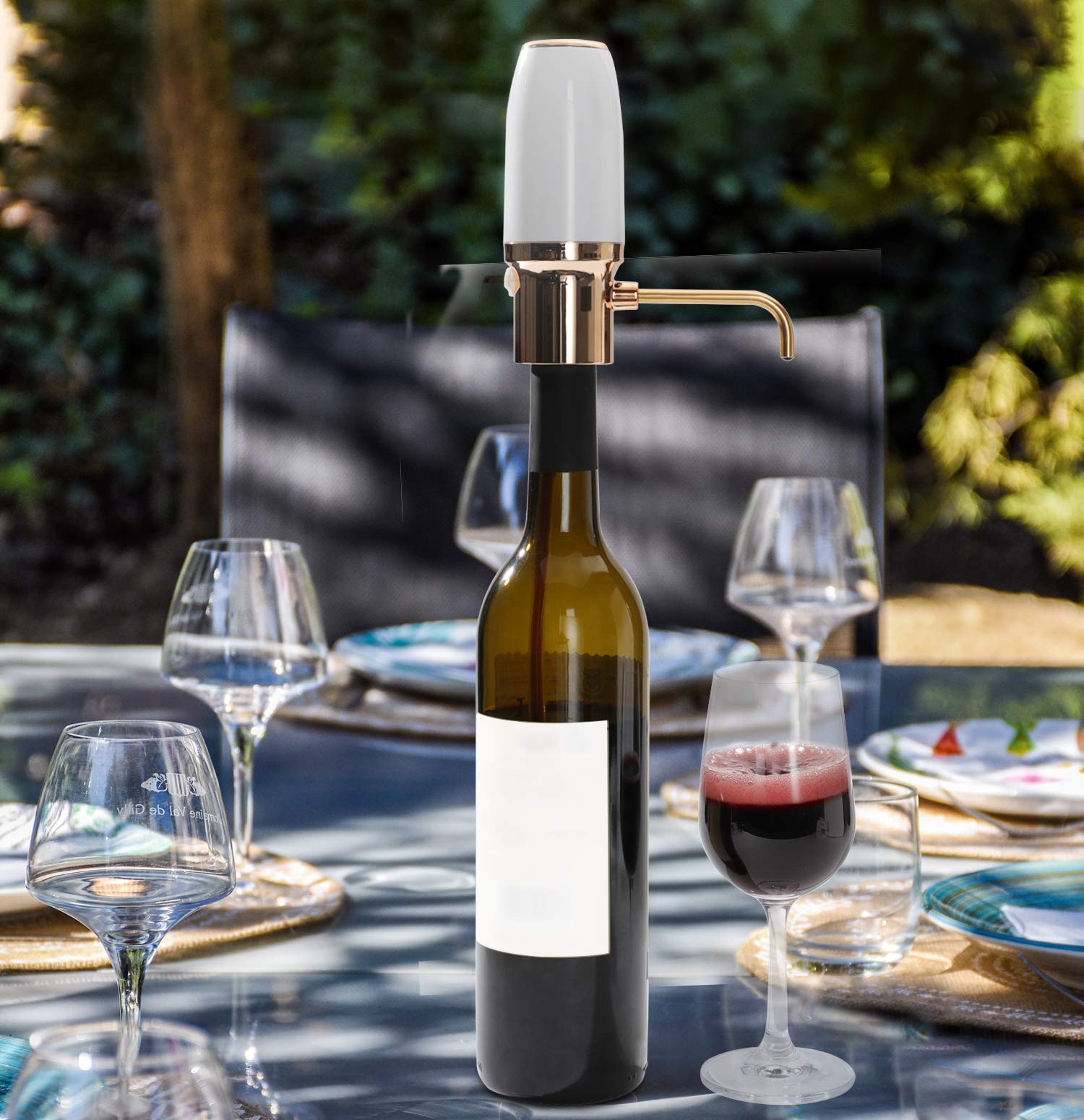 Aireador y Vertedor Eléctrico de Vino, Decantador de Vino Automático, Dispensador de Vino con Cable Micro USB