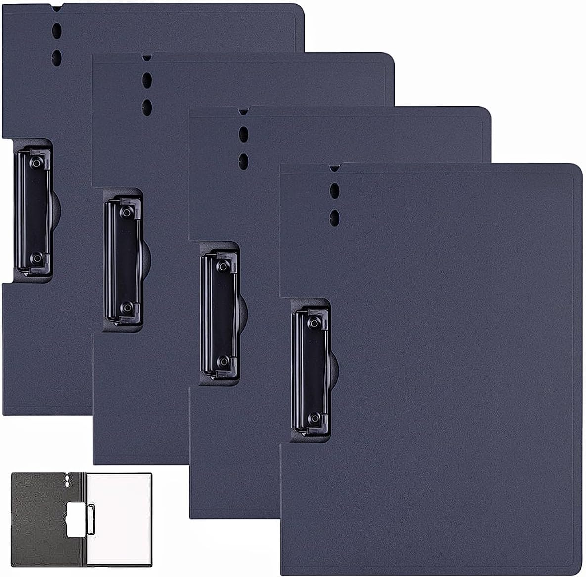 Clipboard Folder - A4 Punchless Clamp Binder with Metal Clips, 360 Degree Foldable Binder Clipboards with Pen Holder, Folder Binders Clip for Letter or A4 Size, 4 Pack