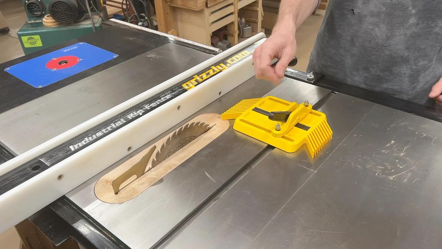 Magswitch SavR Featherboard, miter slot featherboard for use with table saw or bandsaw, adjustable miter slot, locks in place, easy to use and safe