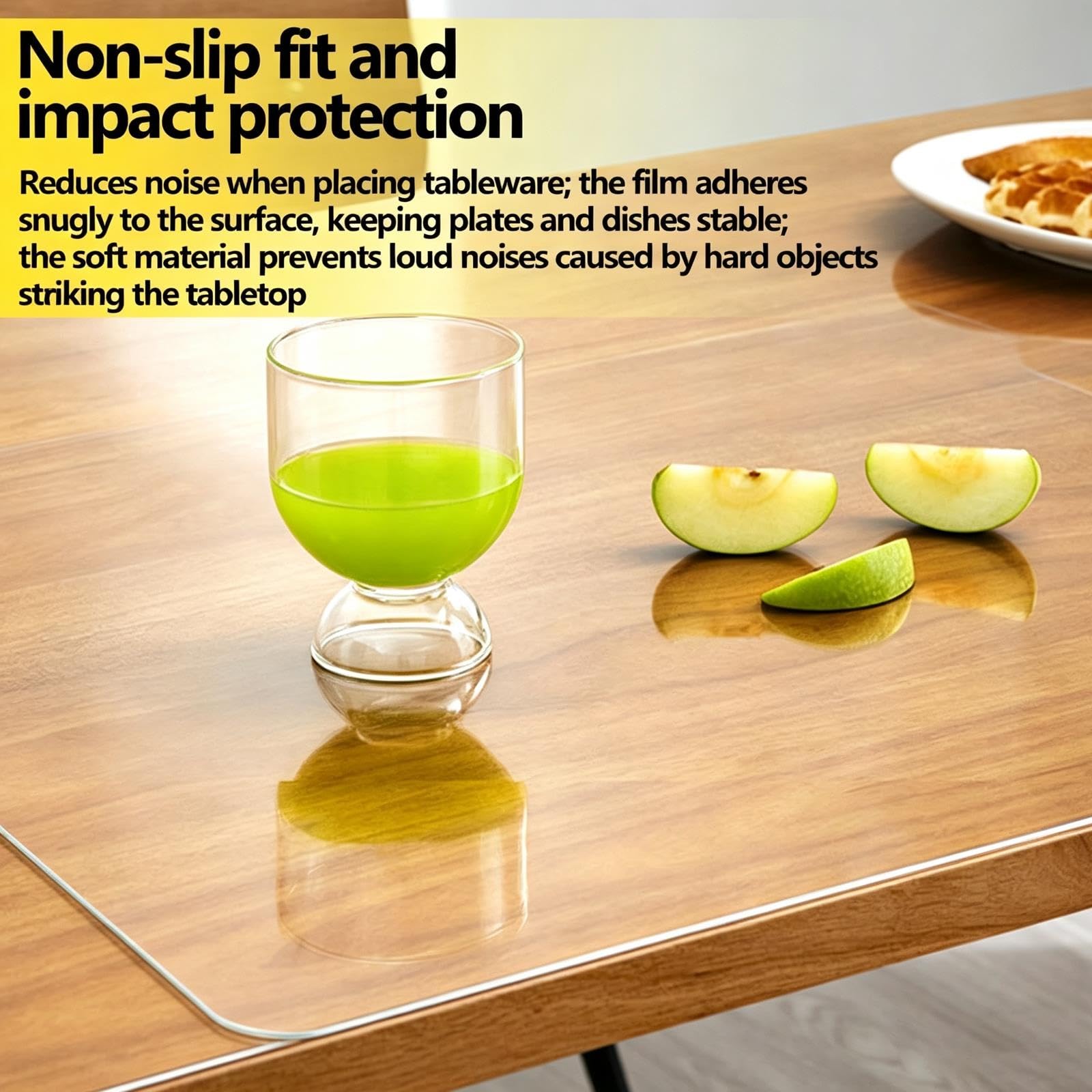 Protector de escritorio transparente de 1 mm, mantel de PVC lavable y resistente a rayones para mesitas de noche, cómodas o muebles de madera(35.6x325.1cm)