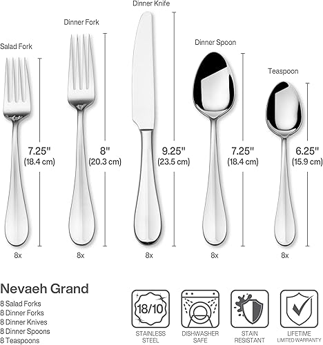Vista 2 de Fitz & Floyd Fitz and Floyd Nevaeh Coupe Cubiertos servicio de 45 piezas para ocho, gris, (5266455)