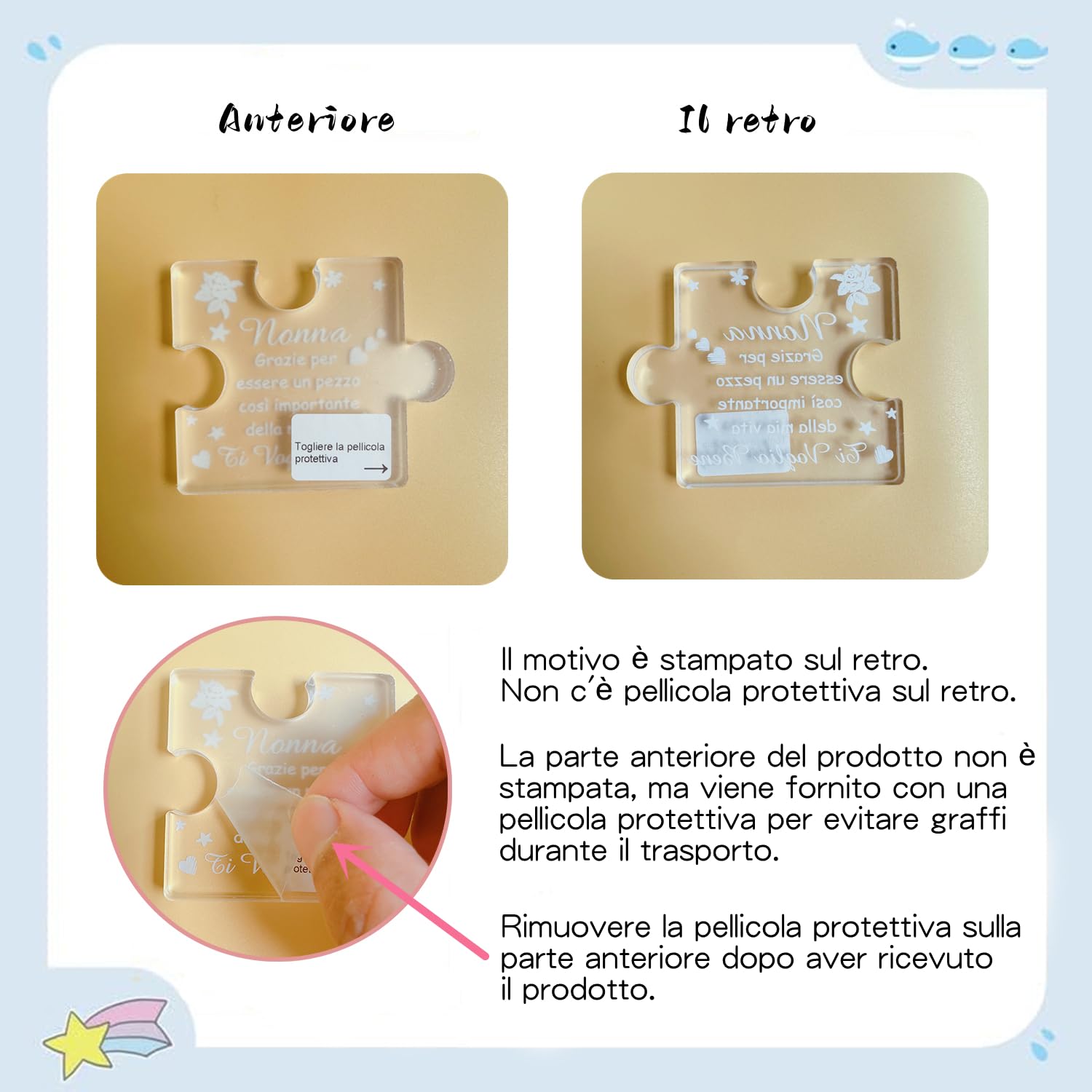 PulangRen Regalo Amica, Regalo Amica Compleanno, Puzzle A Blocchi in Acrilico Inciso, Regali Migliore Amica Compleanno Natale