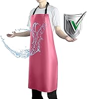 Vista 15 de Delantal impermeable con cómodo babero ajustable de goma de vinilo para lavavajillas, delantal resistente para hombres y mujeres lavavajillas Azul