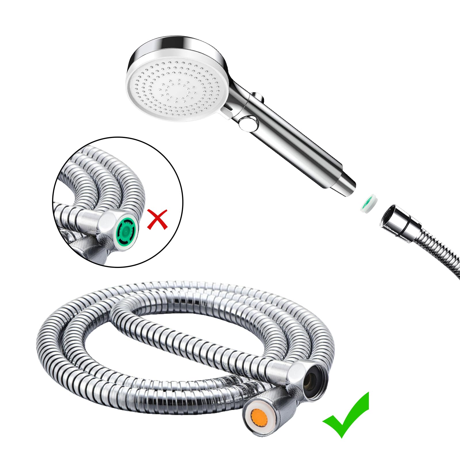12-Pack Shower Flow Restrictors – 1.2 To 3.0 GPM, 6 Flow Rates For Water Saving & Pressure Control In Handheld Showers