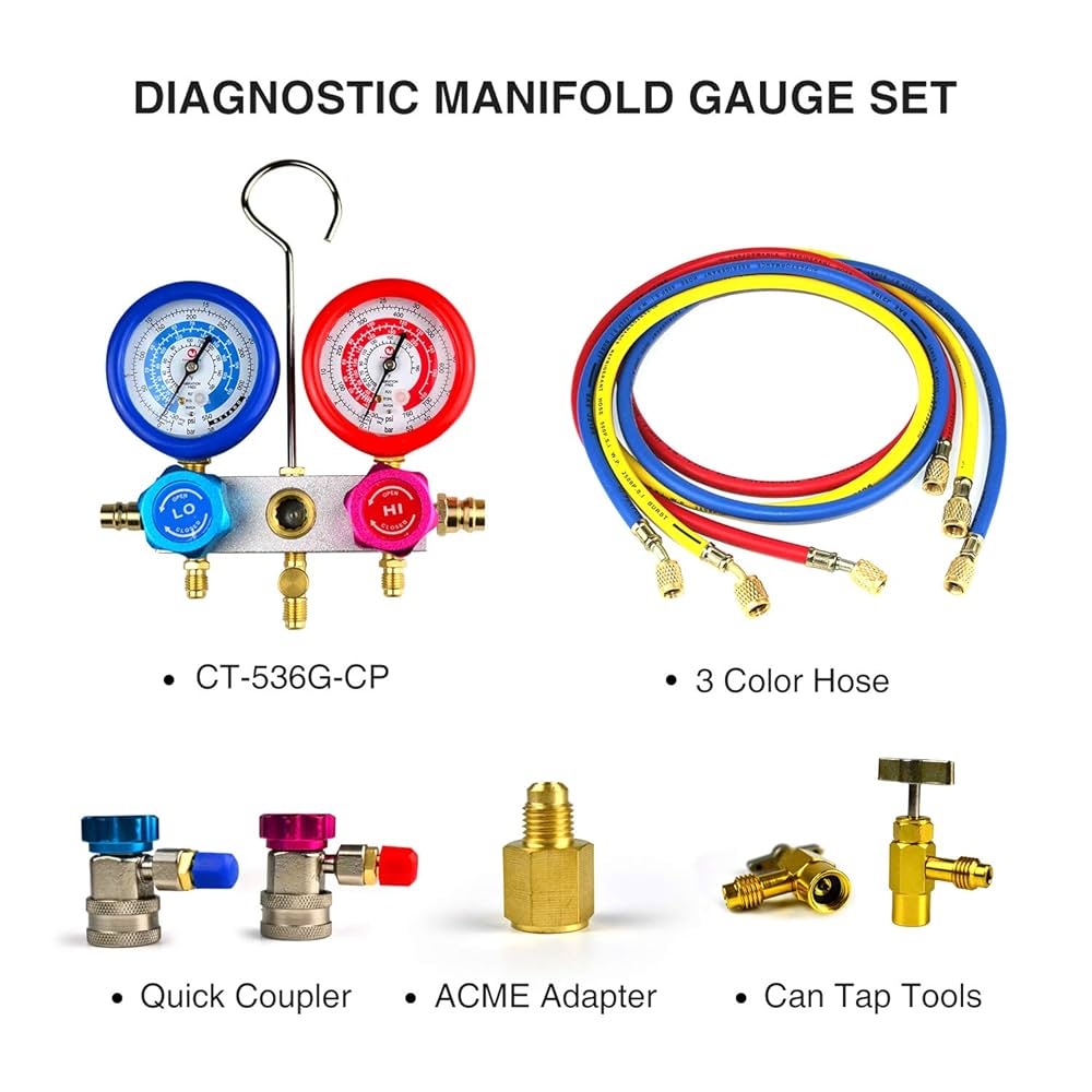 Amazon.co.jp: FavorCOOL HVACゲージ ACマニホールドゲージ