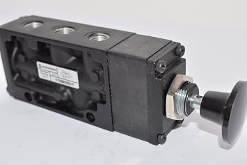 Norgren K71DA00KC0KB31P2, VALVE, PALM BUTTON, BLACK, 4 WAY, INLINE