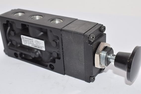 Norgren K71DA00KC0KB31P2, VALVE, PALM BUTTON, BLACK, 4 WAY, INLINE
