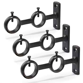 Aazon.co: OVOV Double Curtain Rod Brackets For Curtain Rod Heavy Duty