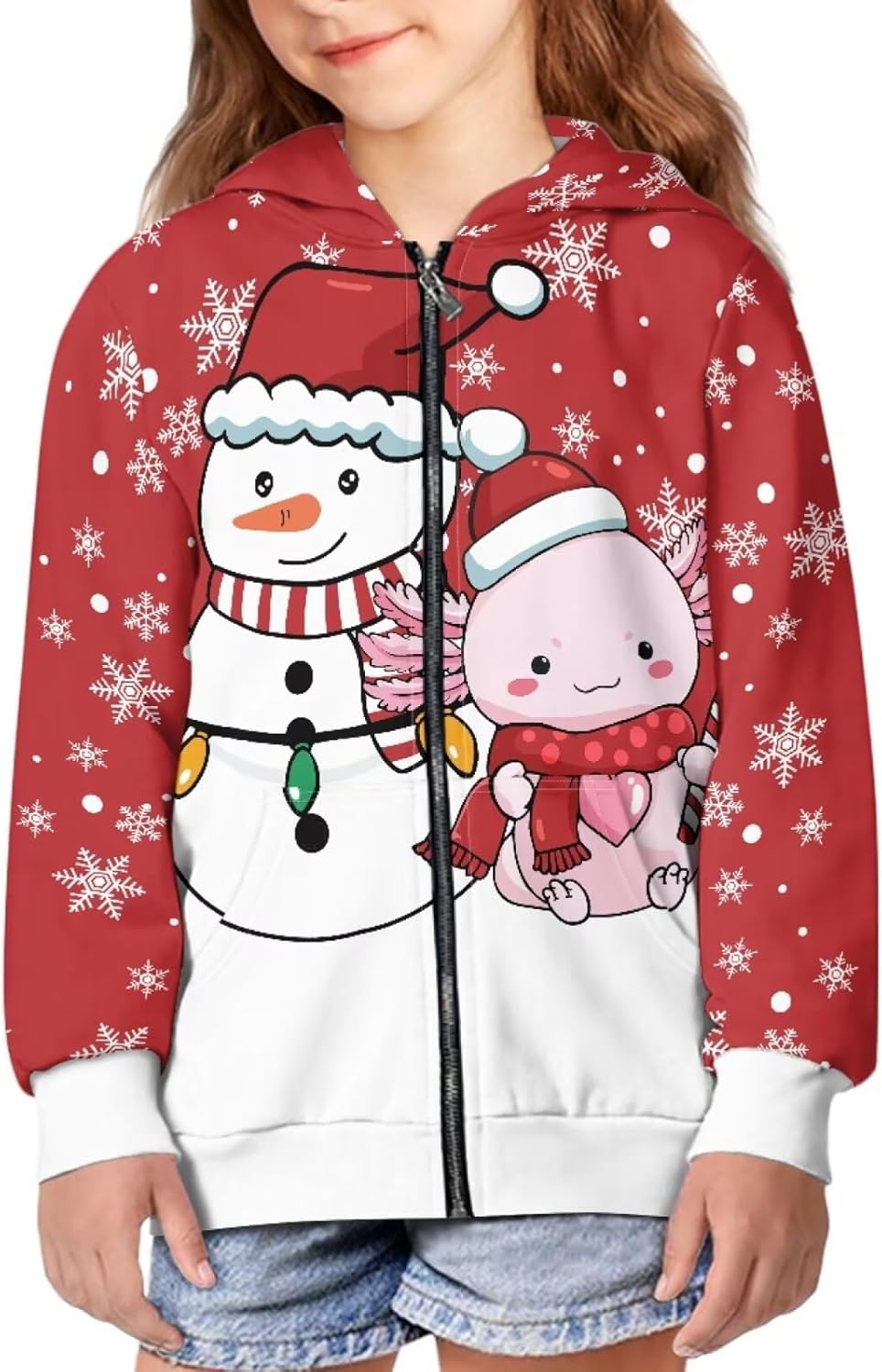 WELLFLYHOM Zip Up Kids Sweatshirts Graphic Girls 6-16 Long Sleeve Hoodies Kangaroo Pocket Athletic Kids Sweater Top