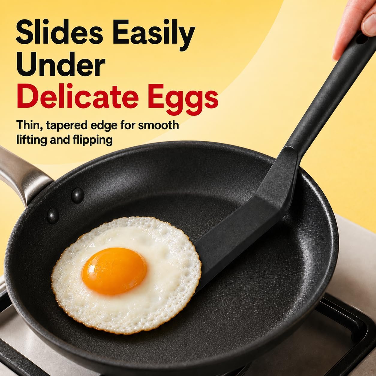 Egg Spatula is Heat Resistant Non-Stick Pancake Spatula - Silicone Spatula is used as an Omelette Spatula for Cooking.