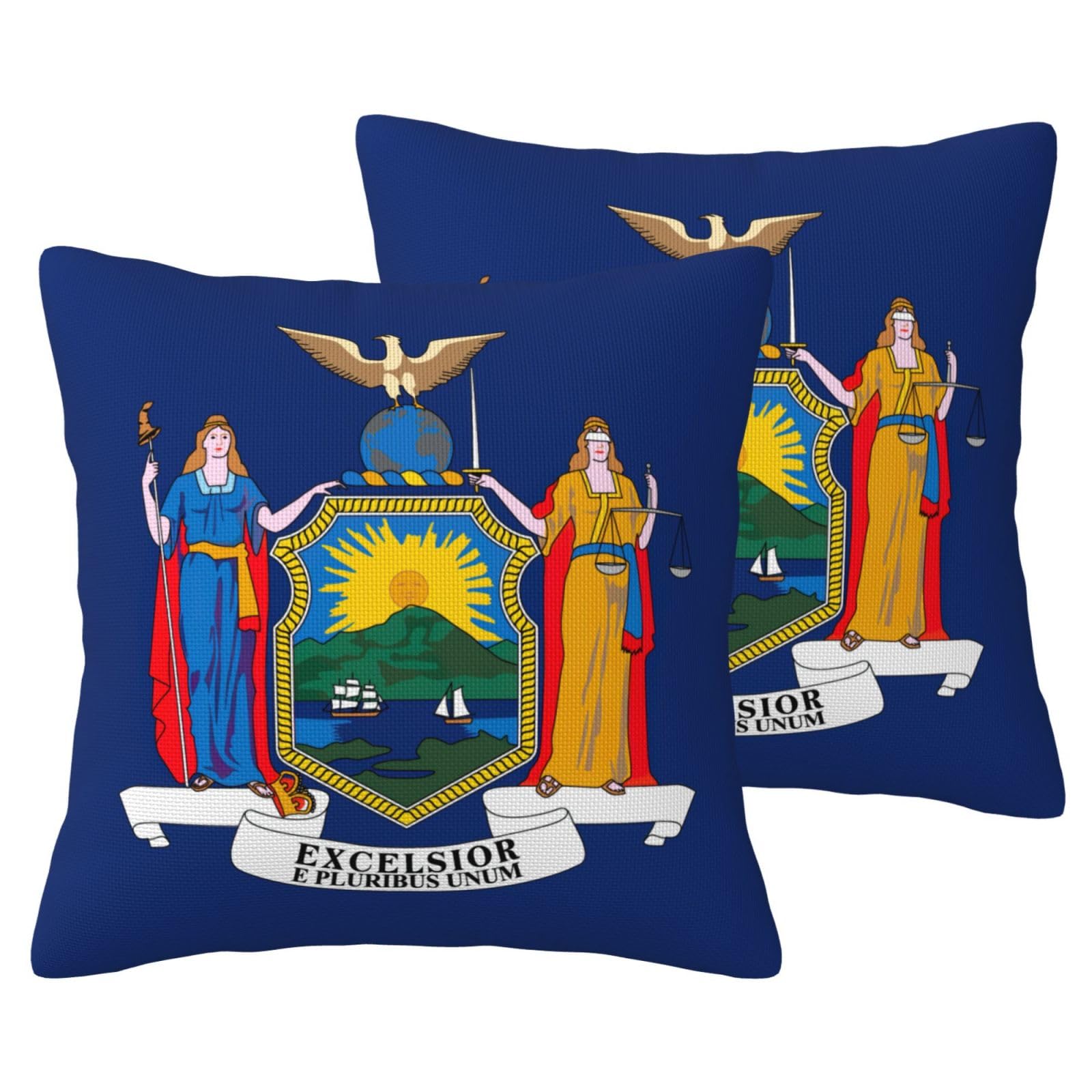 Housse de coussin New York EdWal lot de 2 pour la déco de canapé