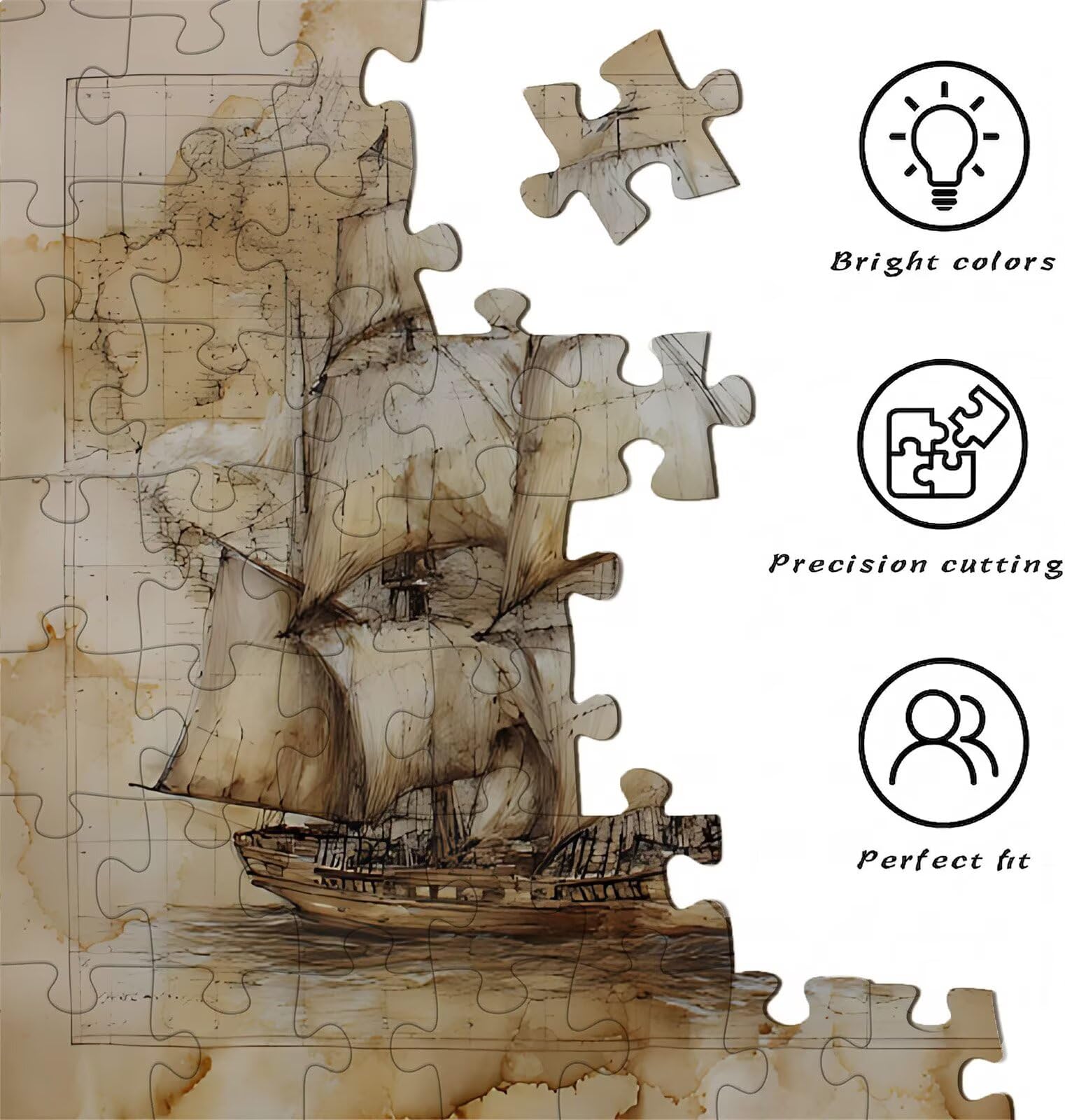 Bote Mapa Puzzle 5000 Piezas Adultos, Rompecabezas con Letras en la Parte Posterior - Piezas Que Encajan Perfectamente, Reto de Concentración, Regalo para Mujer y Decor Hogar, 156.5 x 105.5 cm w0-93