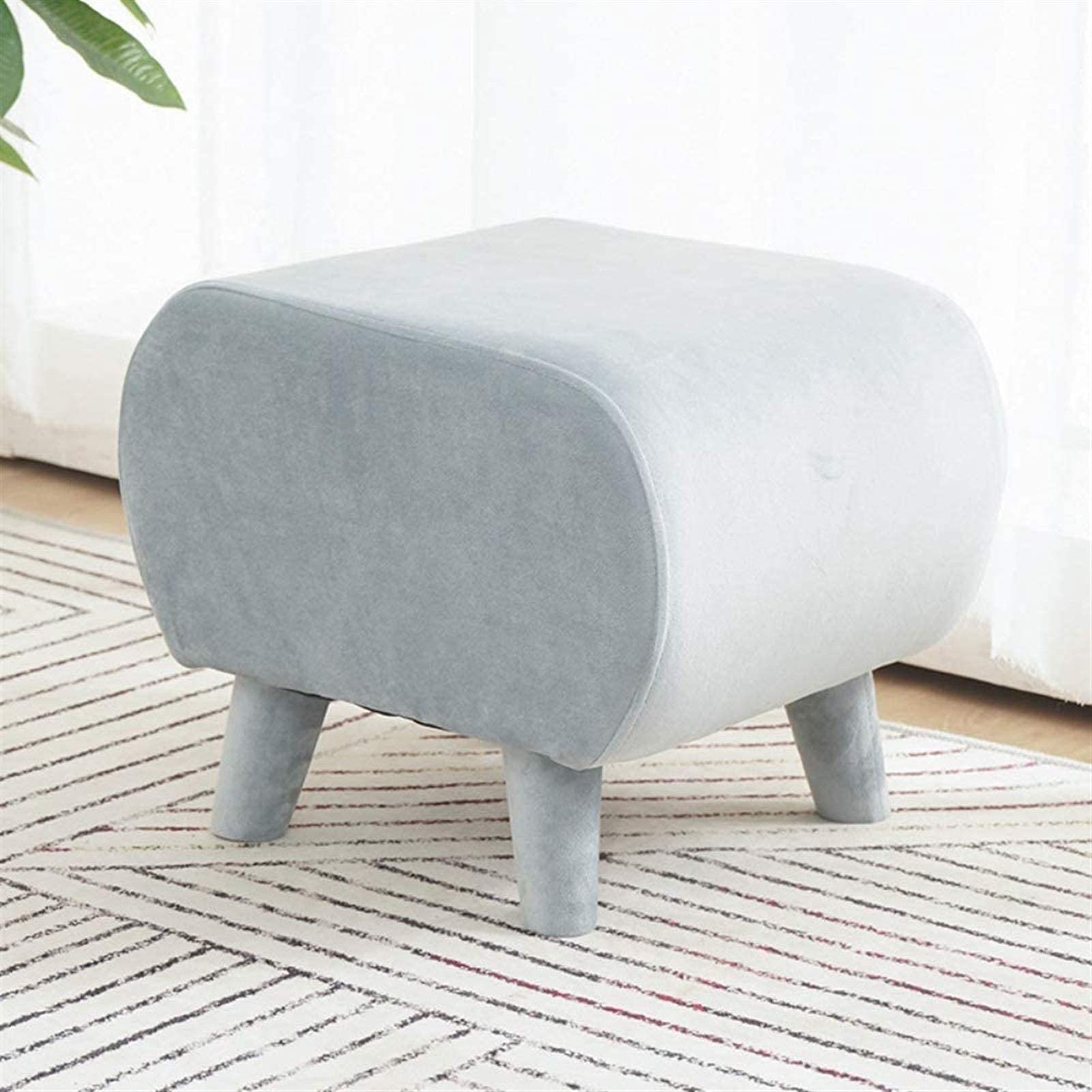 Repose-pieds pouf ottoman carré blanc canapé nordique 4 pieds
