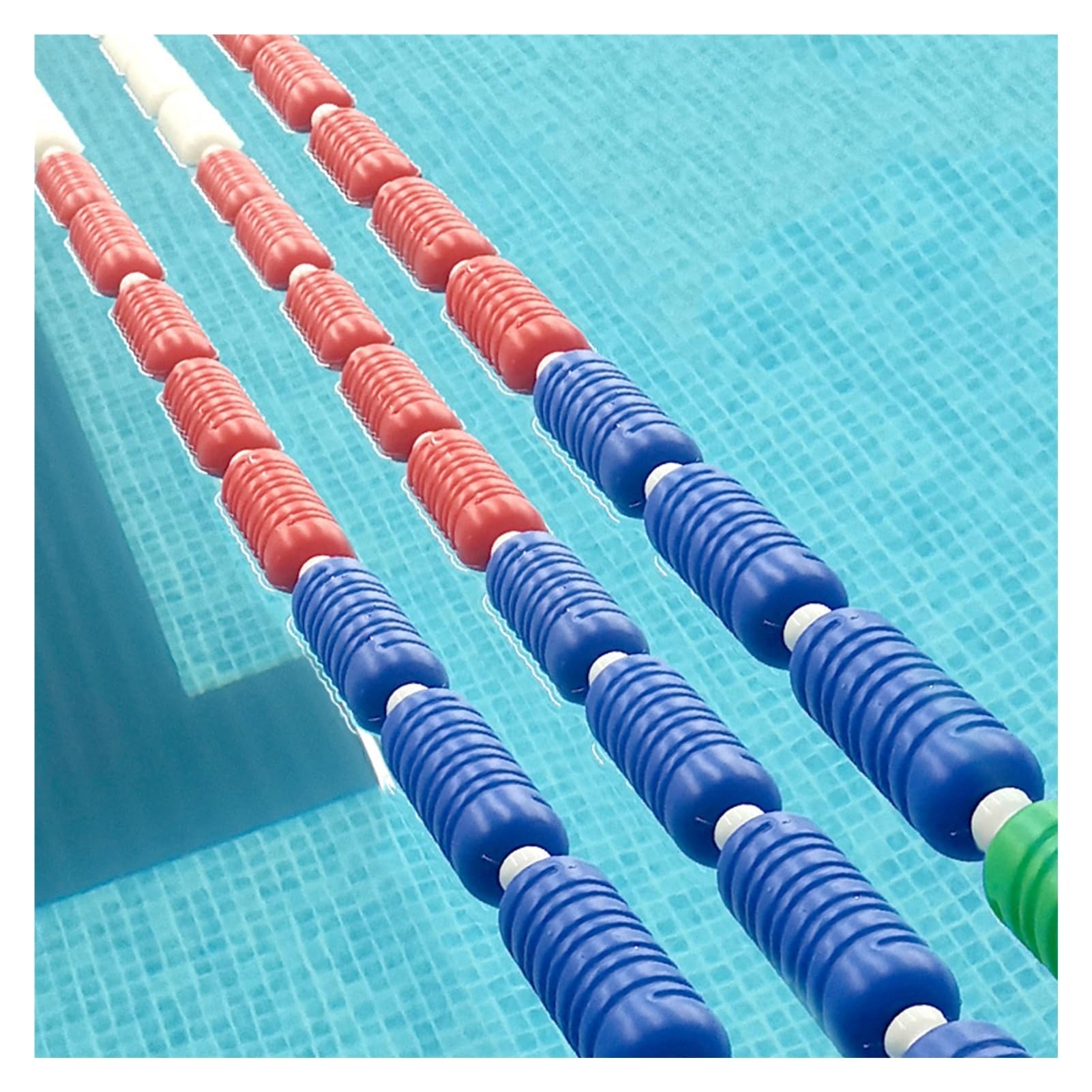 Divisore di sicurezza per piscina galleggiante, 1 m - 18,3 m, corda divisoria di sicurezza per piscina e kit galleggiante, facile da installare (acciaio, 15 m)