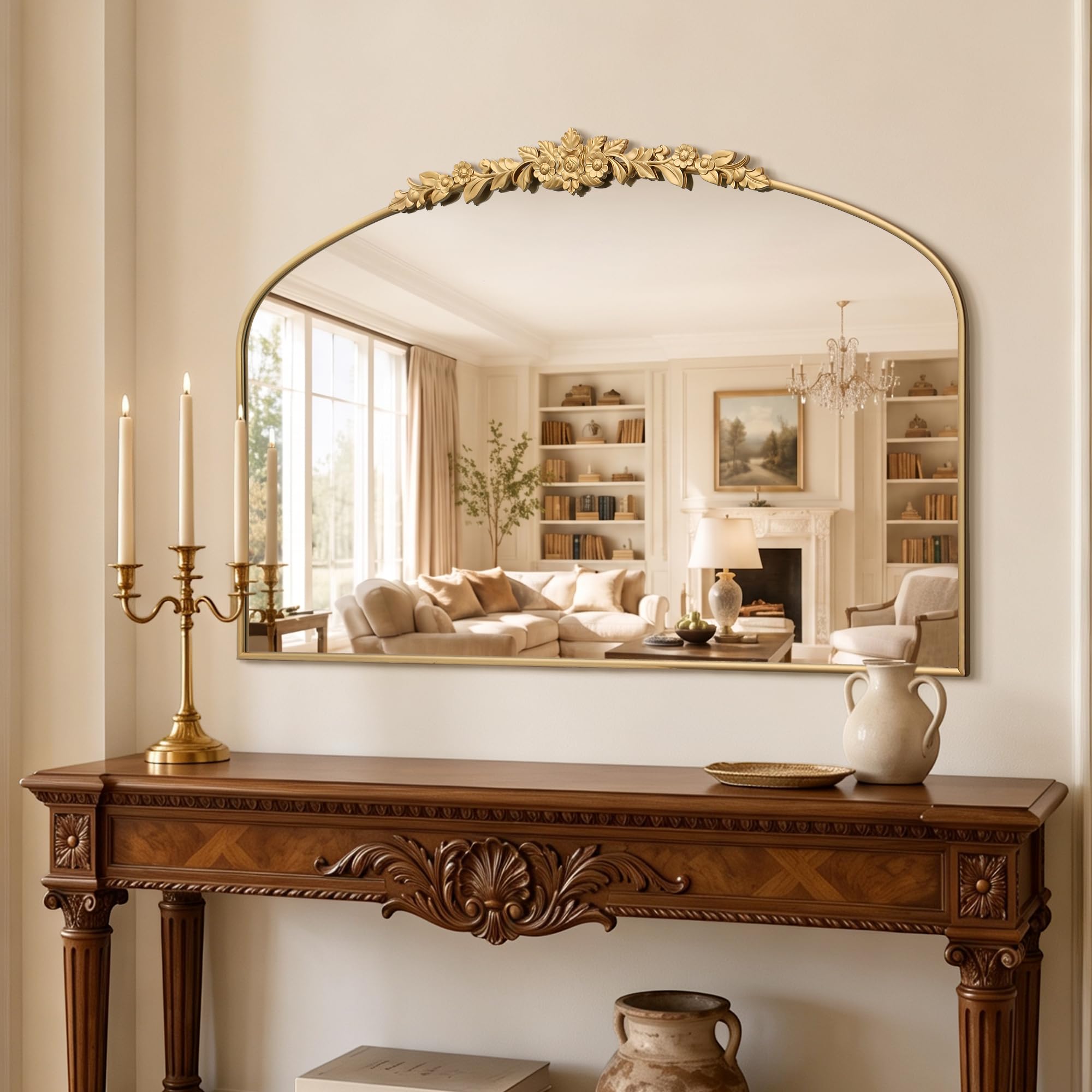 Besdomus Large Gold Arched Mirror