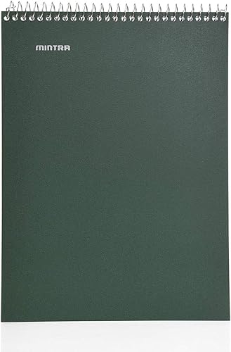 Miniatura 5 de Mintra Office TOP BOUND Cuadernos de espiral duraderos (hielo ártico, aceite de chile, verde oliva, rayas universitarias, paquete de 3)