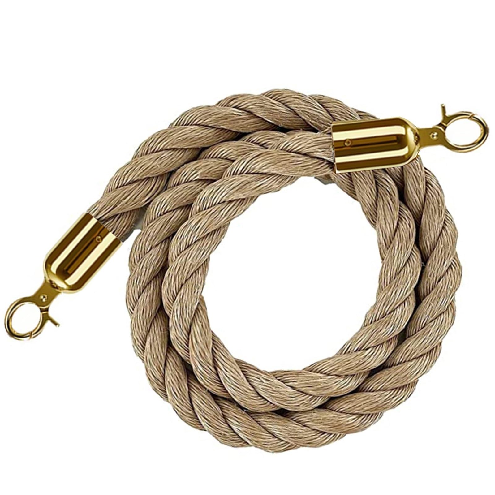 GDMDPTE Hemp Rope Barrier Cords for Queue Management Braided Safety Ropes with Polished Carabiners Queue Control Straps Ideal for Event and Crowd Control